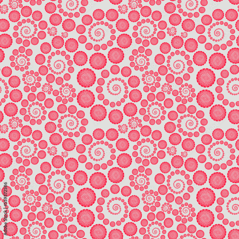 Wall mural seamless pattern with abstract red pattern on a white background.