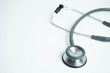 closeup Stethoscope isolated on white background. Medical tool. Health care concept