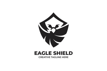 Eagle Shield Silhouette Logo Template
