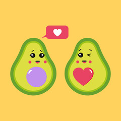 Avocado talks about love to his girlfriend.