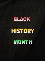 Greeting black history month isolate black background graphic illustration 
