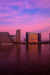 Naklejka premium View at Belgrade Waterfront buildings at Sava river.