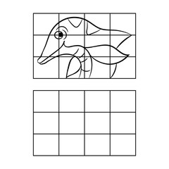 Copy the drawing kids preschool dolphin activity coloring page