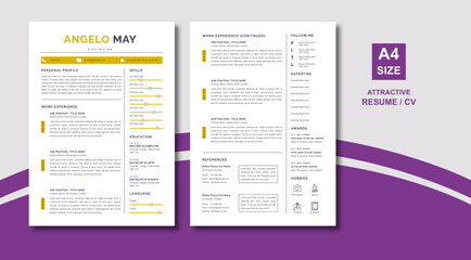 New minimalist New attractive resume template
