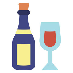 wine bottle drink illustration