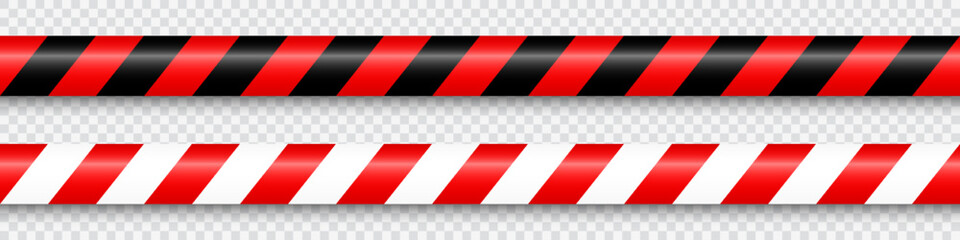 Realistic yellow barricade tape. Police warning line. Danger or hazard stripe. Under construction sign. Vector illustration.