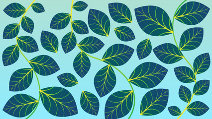 Obraz premium seamless pattern with green leaves