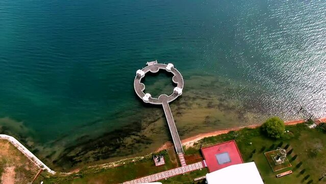 Aerial view of Ruh Ordo Cultural Center in Cholpon-Ata