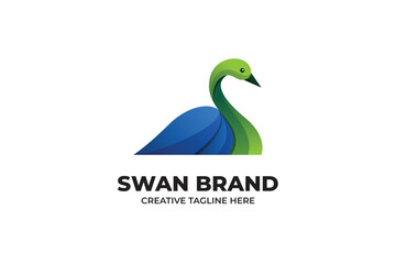 Swan Beauty Gradient Logo Template