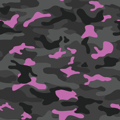 Seamless camouflage pattern of colored spots is modern. Abstract background of spots. Print on fabric and clothing. Vector illustration