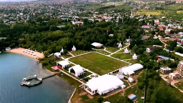 Aerial view of Ruh Ordo Cultural Center in Cholpon-Ata