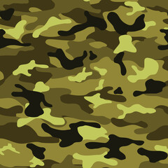 Seamless camouflage pattern of colored spots is modern. Abstract background of spots. Print on fabric and clothing. Vector illustration