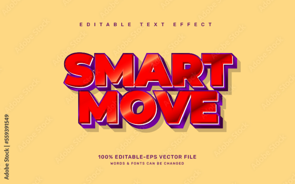 Fototapete smart move editable text effect template