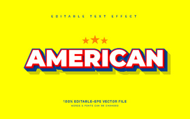 American editable text effect template