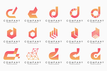 abstract letter D logo icon set. design for business of luxury, elegant, simple.