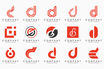 abstract letter D logo icon set. design for business of luxury, elegant, simple.