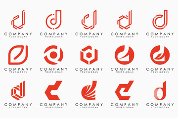 abstract letter D logo icon set. design for business of luxury, elegant, simple.