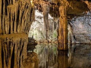 neptun cave in limestone rock of capo caccia in sardinia © luciezr