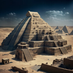Saqqara pyramid built by aliens. Created with Generative AI technology. - obrazy, fototapety, plakaty