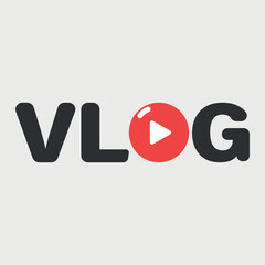 Fototapeta na wymiar Vlog logo sign vector. Blogger