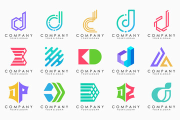 abstract letter D logo icon set. design for business of luxury, elegant, simple.