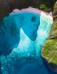 Maya Bay Koh Phi Phi Thailand, Turquoise clear water Thailand Koh Pi Pi, Scenic aerial view of Koh...