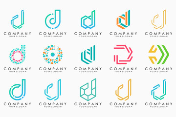 abstract letter D logo icon set. design for business of luxury, elegant, simple.