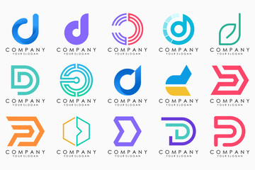 abstract letter D logo icon set. design for business of luxury, elegant, simple.