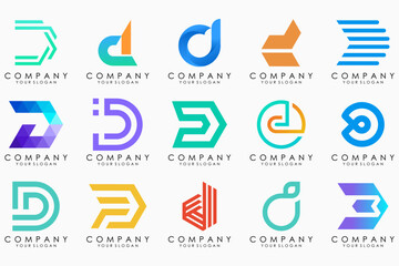 abstract letter D logo icon set. design for business of luxury, elegant, simple.