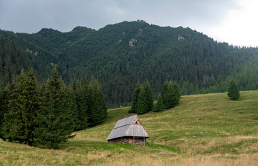 Old wooden huts in the Tatra Mountains