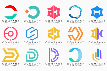 abstract letter D logo icon set. design for business of luxury, elegant, simple.