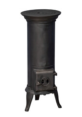 old potbelly stove on white, isolated