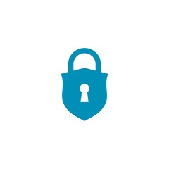 Security logo. Shield security with lock symbol icon isolated on white background