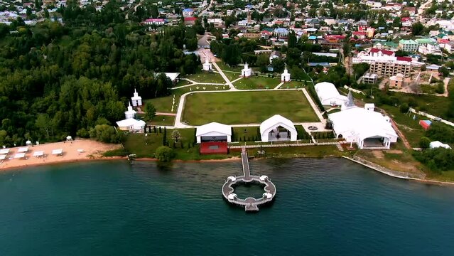 Aerial view of Ruh Ordo Cultural Center in Cholpon-Ata