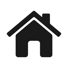 House icon. Home icon. House symbol. Black house icon on a white background. Vector illustration.