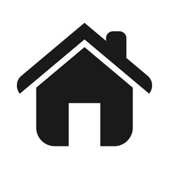 House icon. Home icon. House symbol. Black house icon on a white background. Vector illustration.