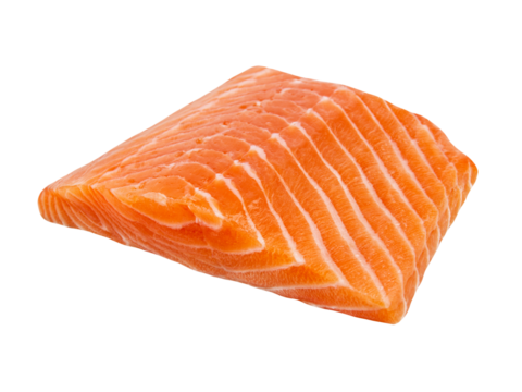 Salmon filet isolated on transparent background PNG cut out