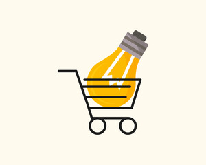 Vector yellow light in a shopping cart