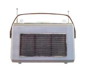 Old radio device on white, isolated.