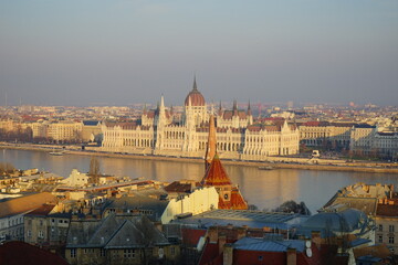 Budapest parliament at the sunset, Hungary