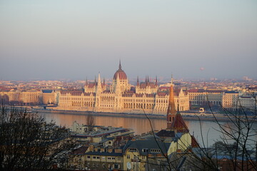Fototapeta na wymiar Budapest parliament at the sunset, Hungary