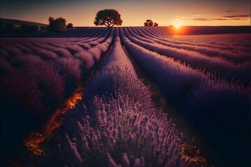 Fototapeta premium Lavender, Generative AI, Illustration