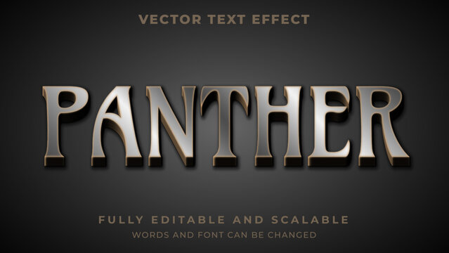 black panter super heroes 3d editable text effect