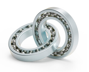 Bearings isolated on white background. 3D render