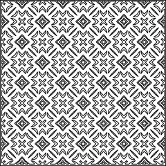 Stylish texture with figures from lines.
Abstract geometric black and white pattern for web page, textures, card, poster, fabric, textile. Monochrome graphic repeating design. 