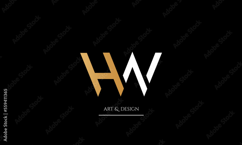 Wall mural wh, hw, w, h abstract letters logo monogram