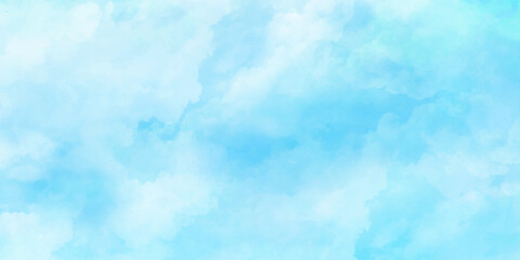 Blue sky with clouds and Abstract watercolor digital art painting for texture background. Abstract blue sky Water color background, Illustration, texture for design.