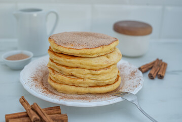 Homemade classic american pancakes