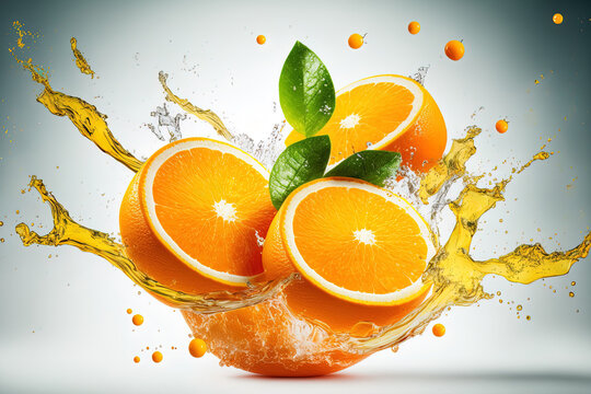 idea of freshness and summer sliced oranges. Generative AI