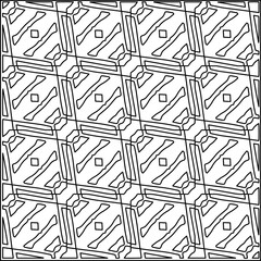 Stylish texture with figures from lines.
Abstract geometric black and white pattern for web page, textures, card, poster, fabric, textile. Monochrome graphic repeating design. 